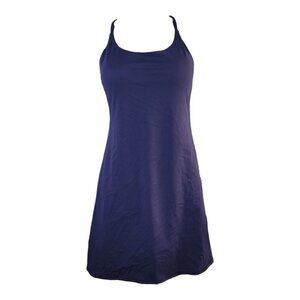 Halara Dress Womens Medium Dark Blue Softlyzero Plush Backless Active Easy Peezy